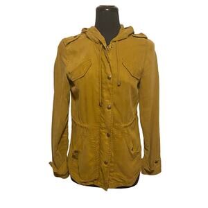Max Jeans Yellow 100% Tencel Military Anorak Jacket Size X-Small